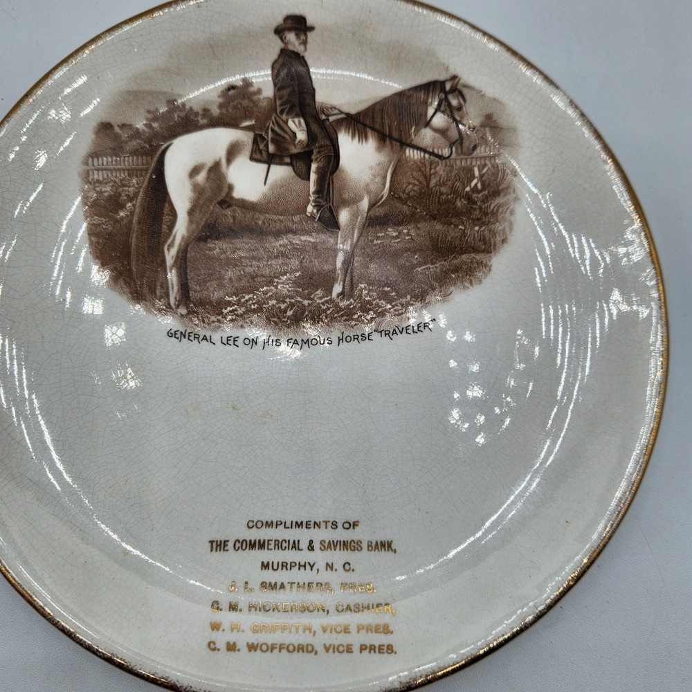 Antique General Lee Traveler Plate Commercial & Savings Bank Murphy NC Pre-1914